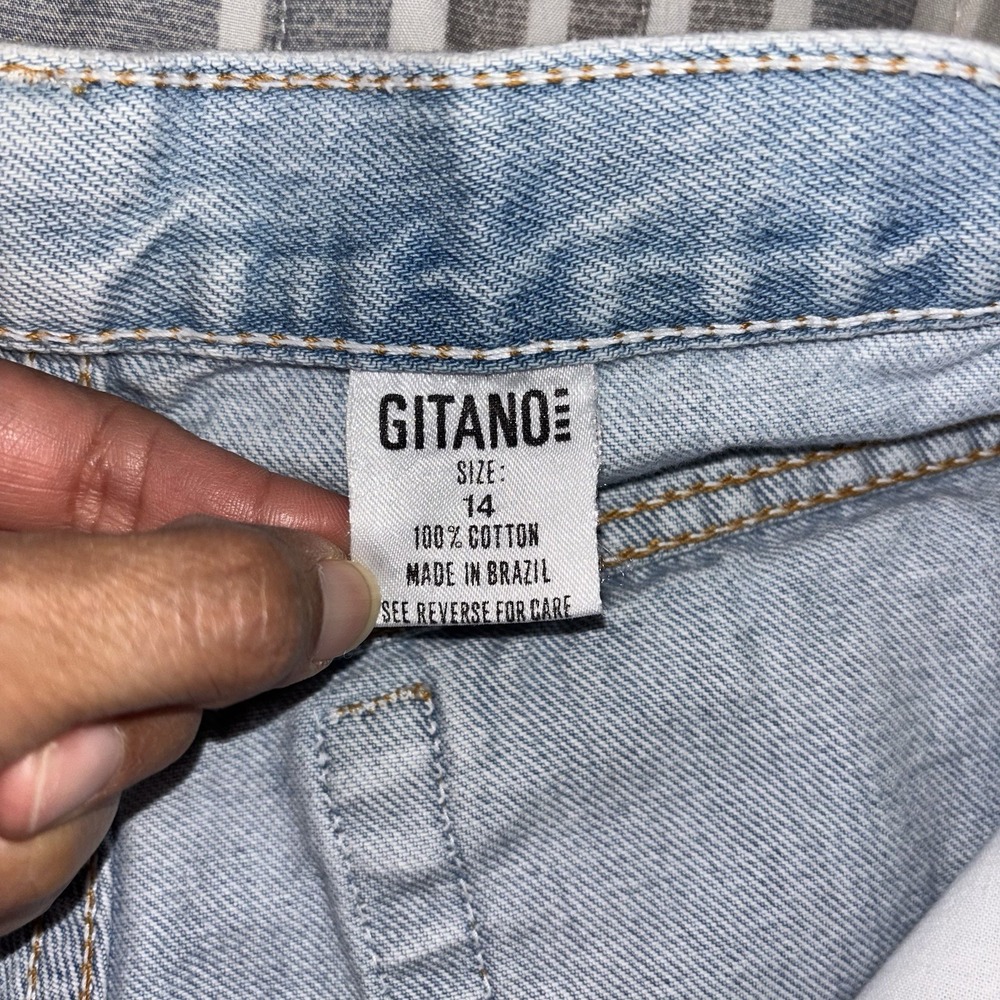 Gitano High Rise High Waisted Light Wash Mom Jean Denim Shorts Size 14 - Picture 4 of 12